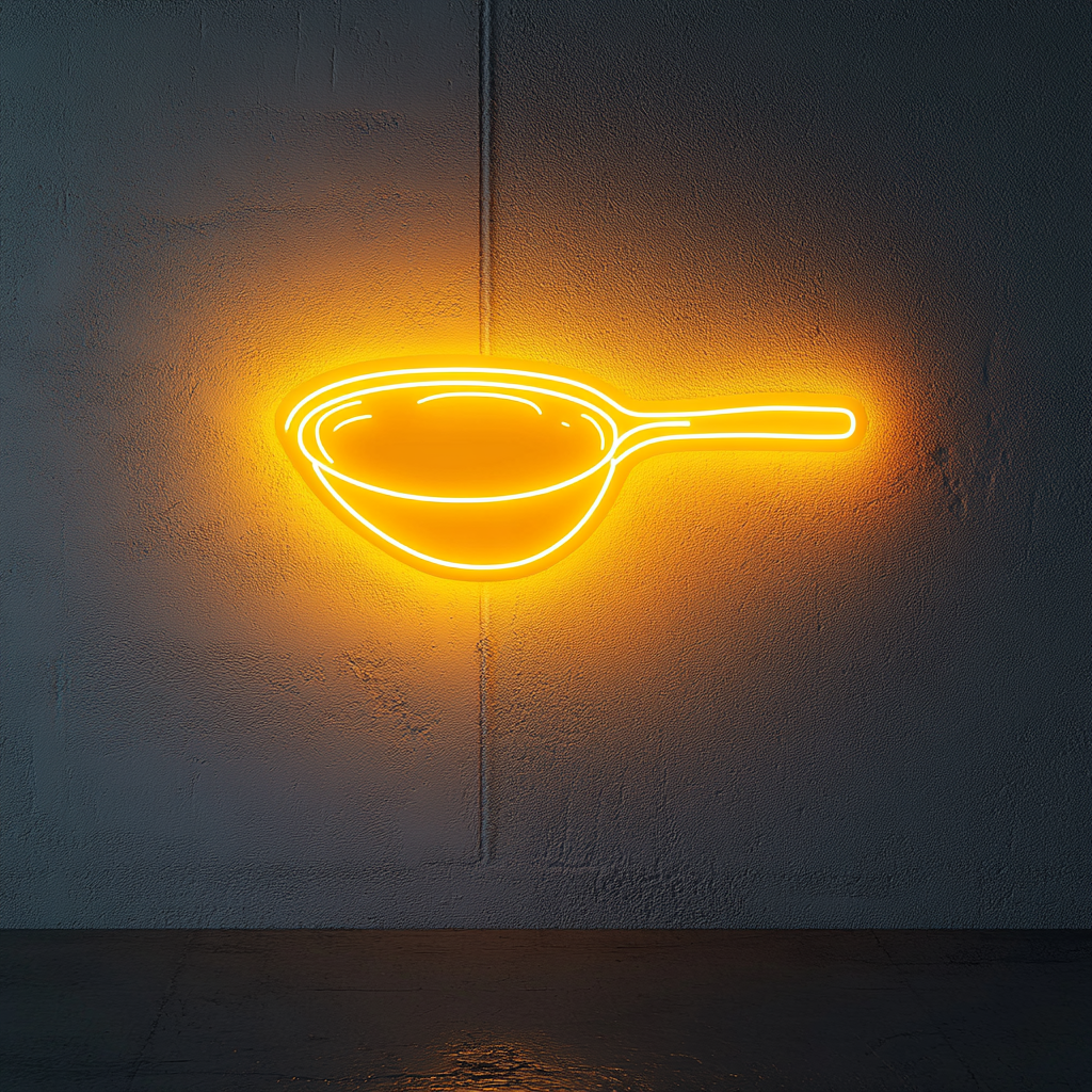 Spoonful of Soup - Yellow Neon Sign, 24 Inches