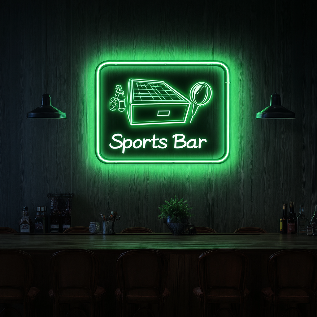 "Sports Bar" - Green Neon Sign, 24 Inches
