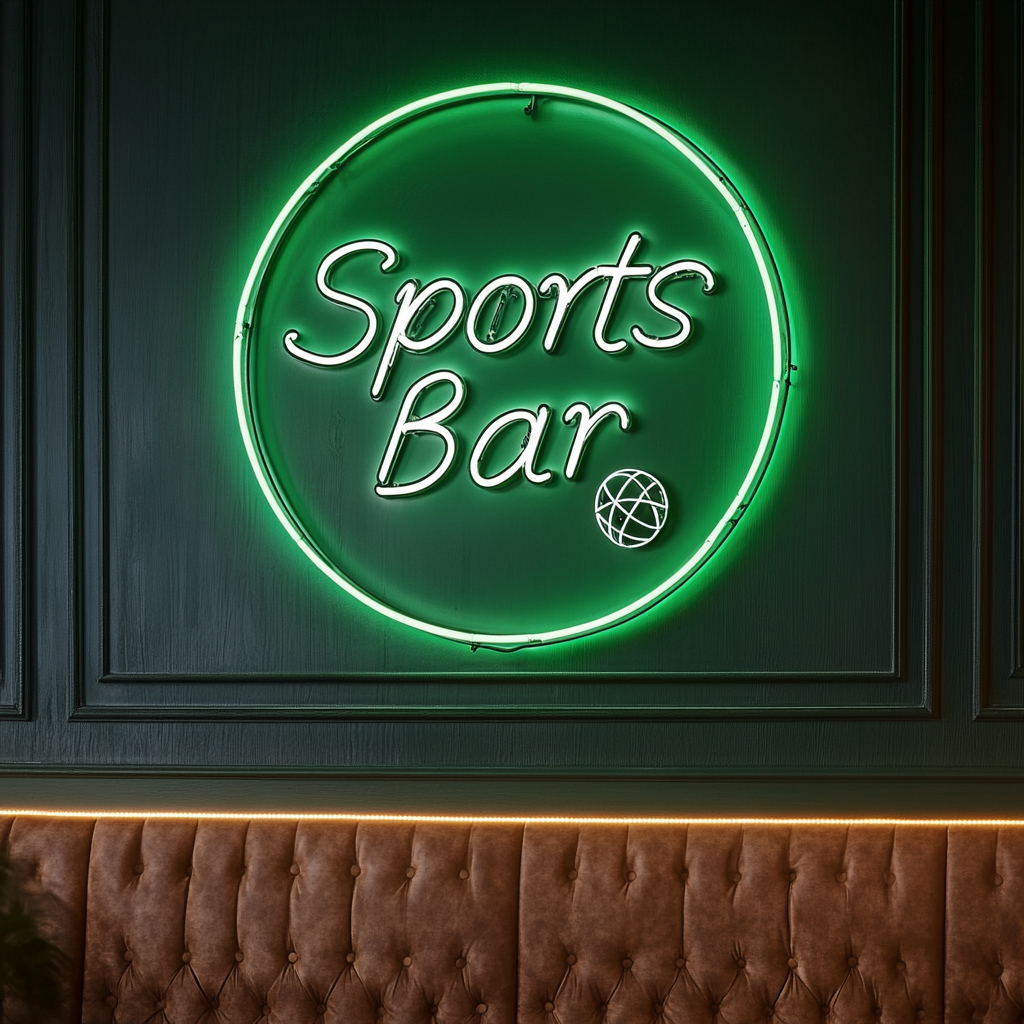 "Sports Bar" - Green Neon Sign, 24 Inches
