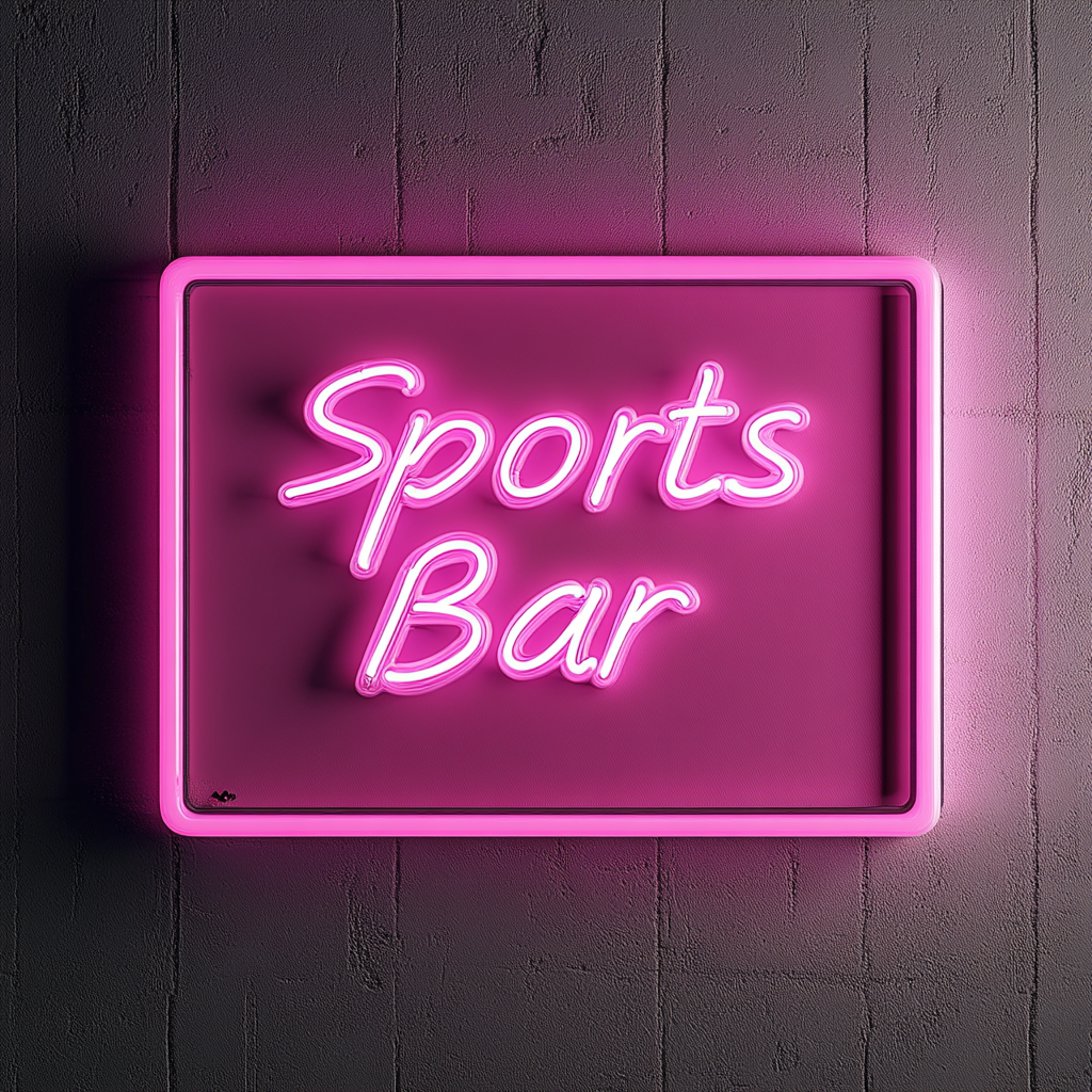 "Sports Bar" - Pink Neon Sign, 24 Inches