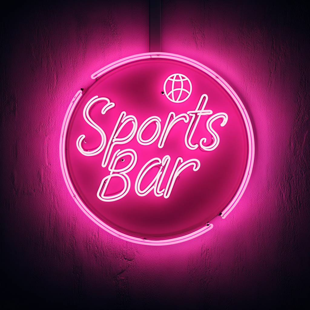 "Sports Bar" - Pink Neon Sign, 24 Inches