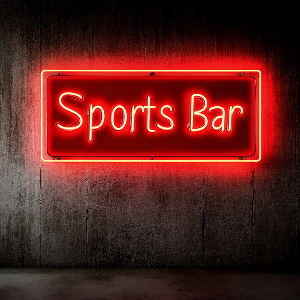 "Sports Bar" - Red Neon Sign, 18 Inches