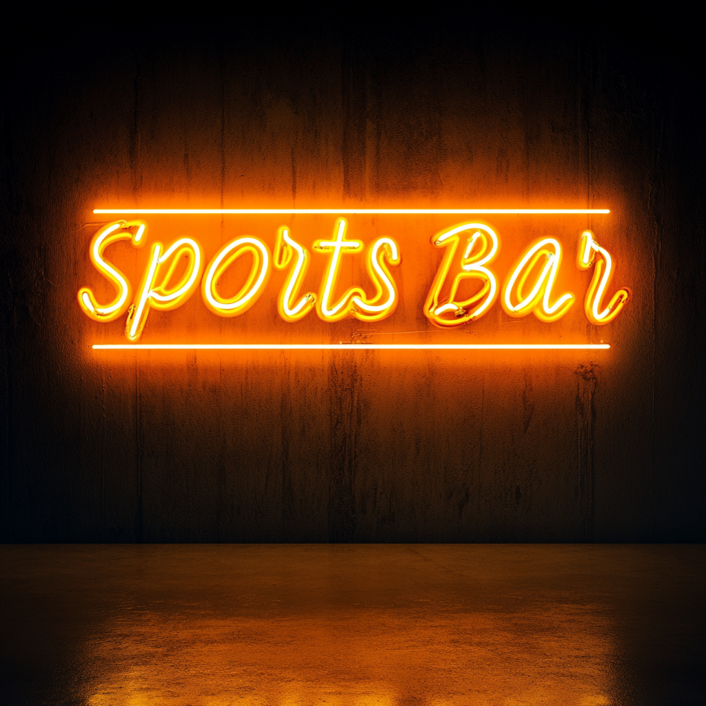 "Sports Bar" - Yellow Neon Sign, 24 Inches