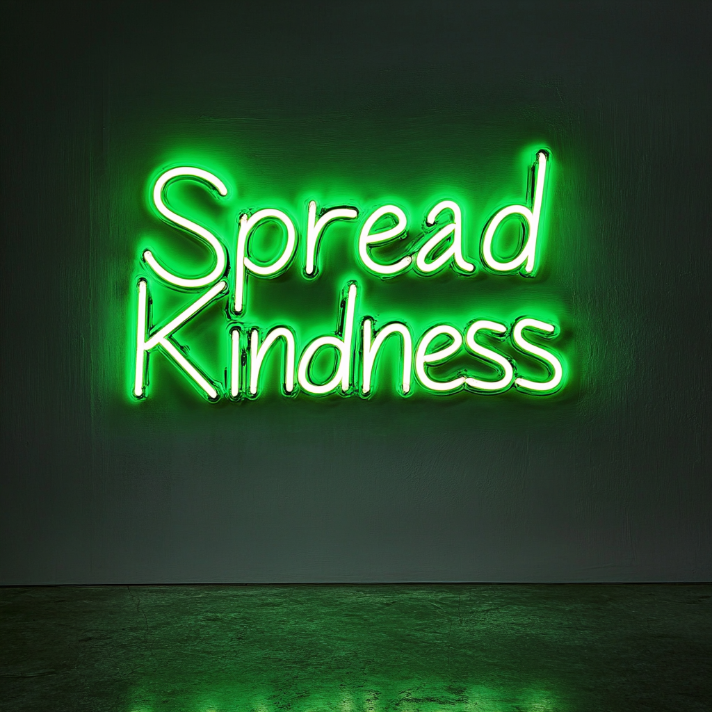 Spread Kindness - Green Neon Sign, 18 Inches