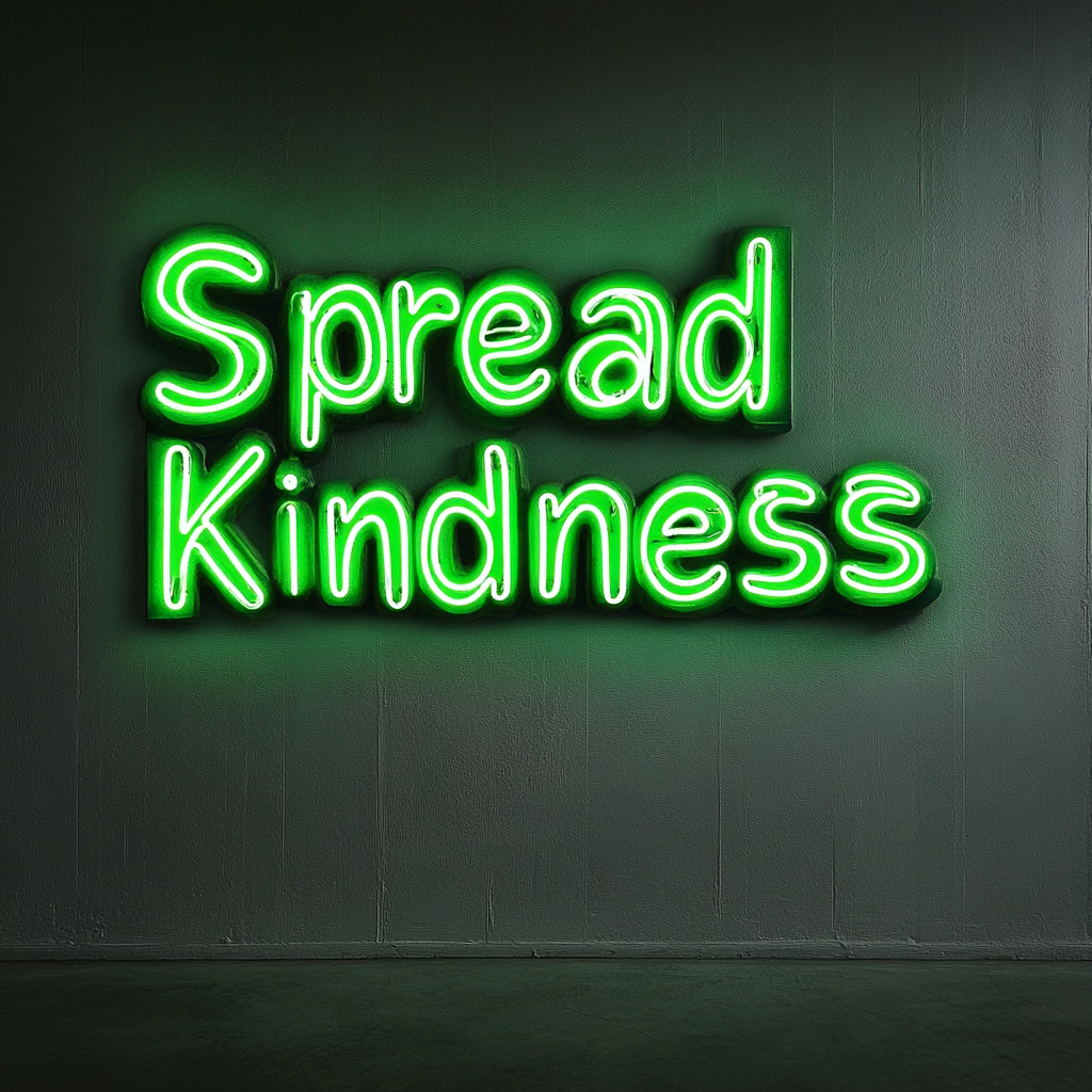 Spread Kindness - Green Neon Sign, 18 Inches
