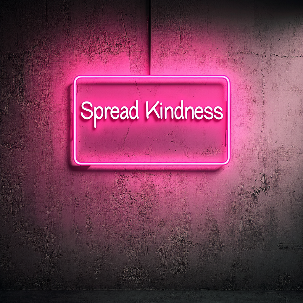 Spread Kindness - Pink Neon Sign, 18 Inches