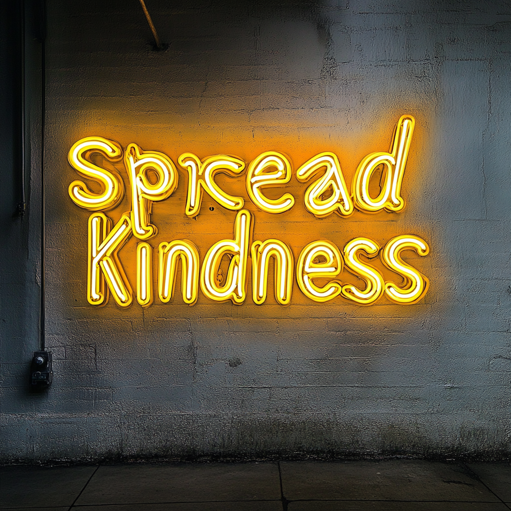 Spread Kindness - Yellow Neon Sign, 18 Inches
