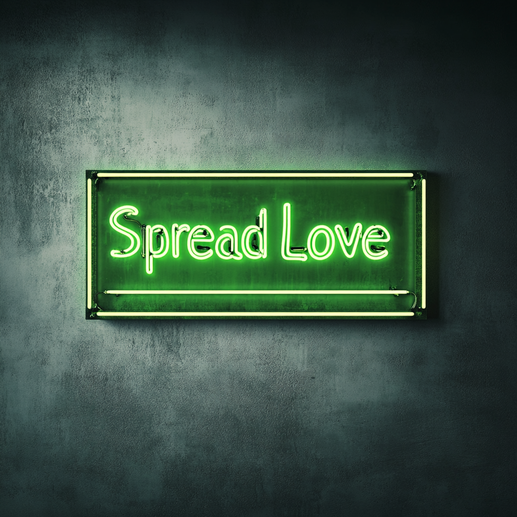 Spread Love - Green Neon Sign, 18 Inches
