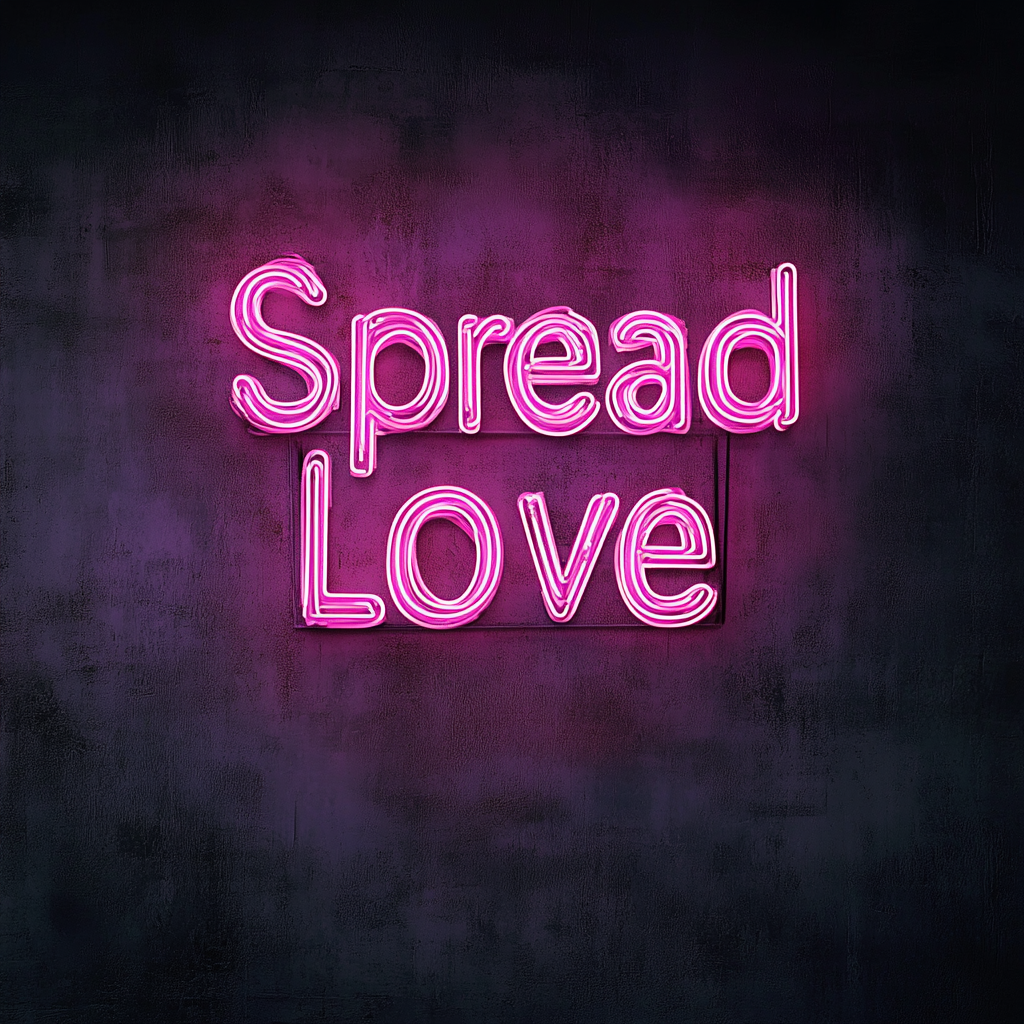 Spread Love - Pink Neon Sign, 18 Inches