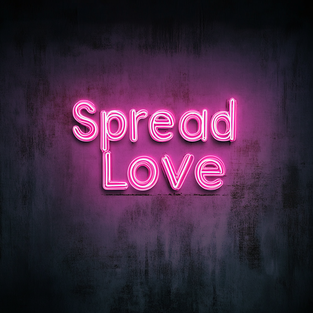 Spread Love - Pink Neon Sign, 18 Inches
