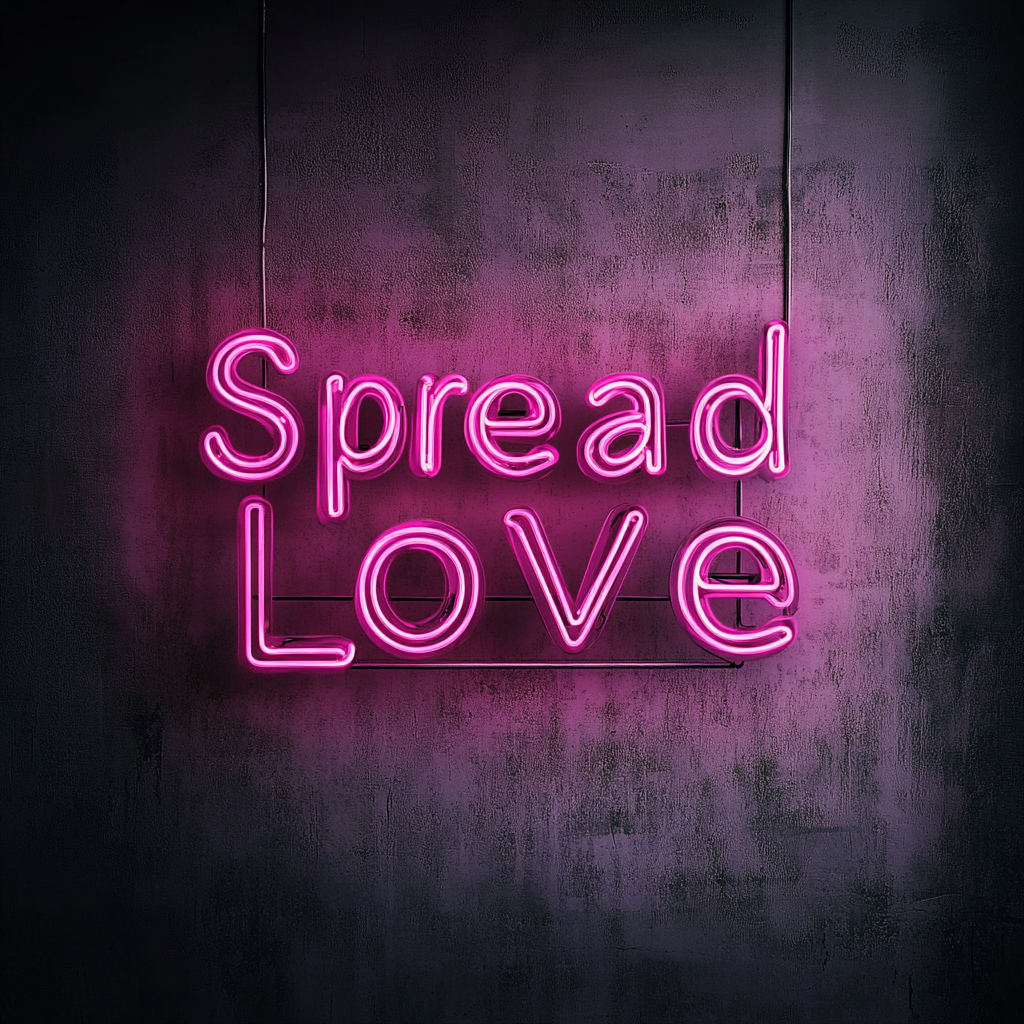 Spread Love - Pink Neon Sign, 18 Inches