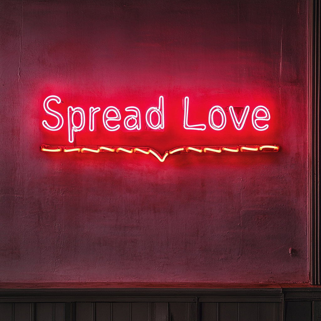 Spread Love - Red Neon Sign, 18 Inches