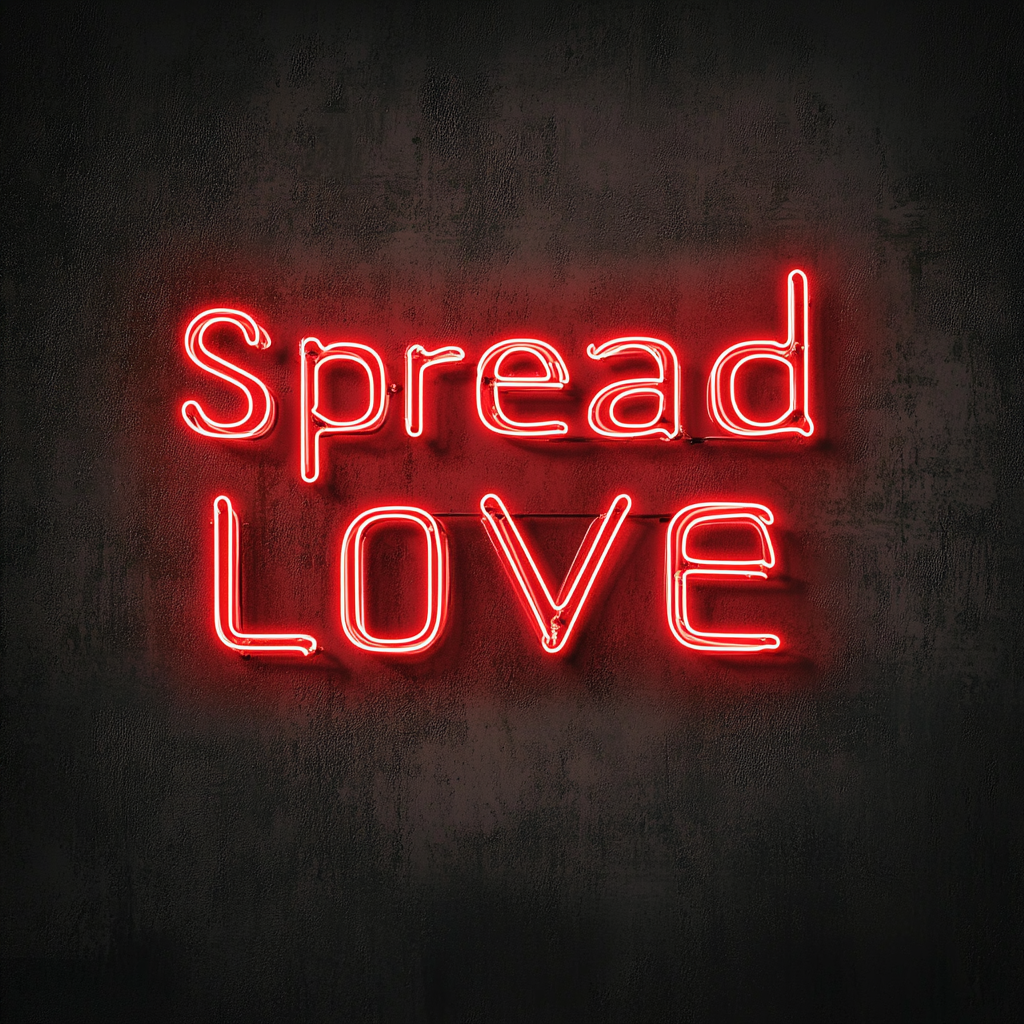 Spread Love - Red Neon Sign, 24 Inches