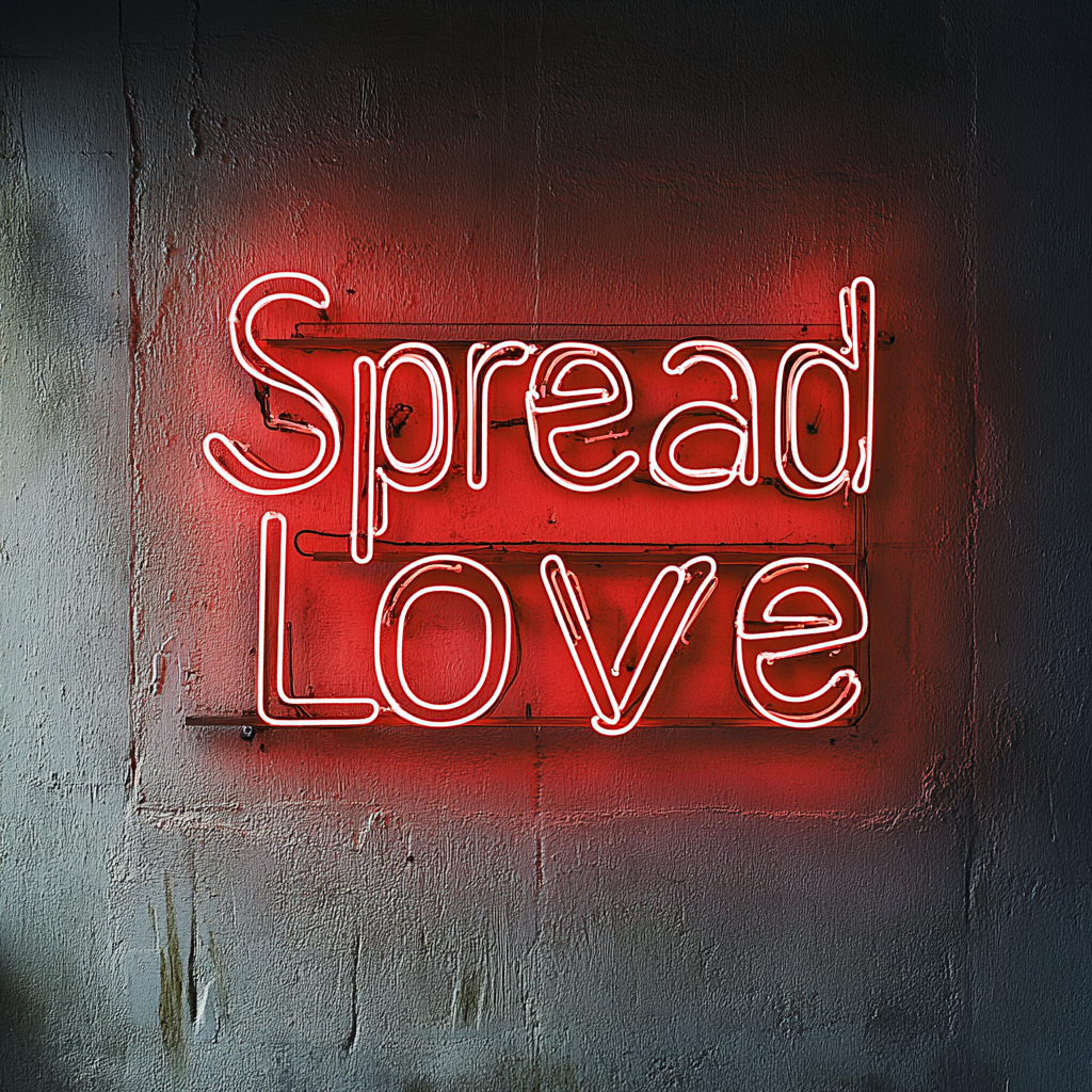 Spread Love - Red Neon Sign, 24 Inches