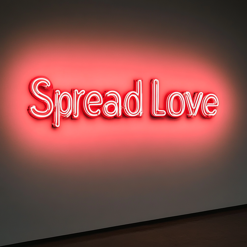 Spread Love - Red Neon Sign, 18 Inches