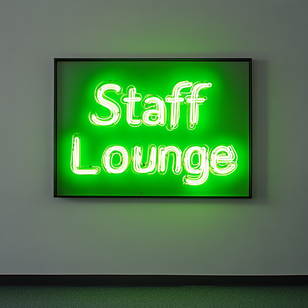 "Staff Lounge" - Green Neon Sign, 18 Inches