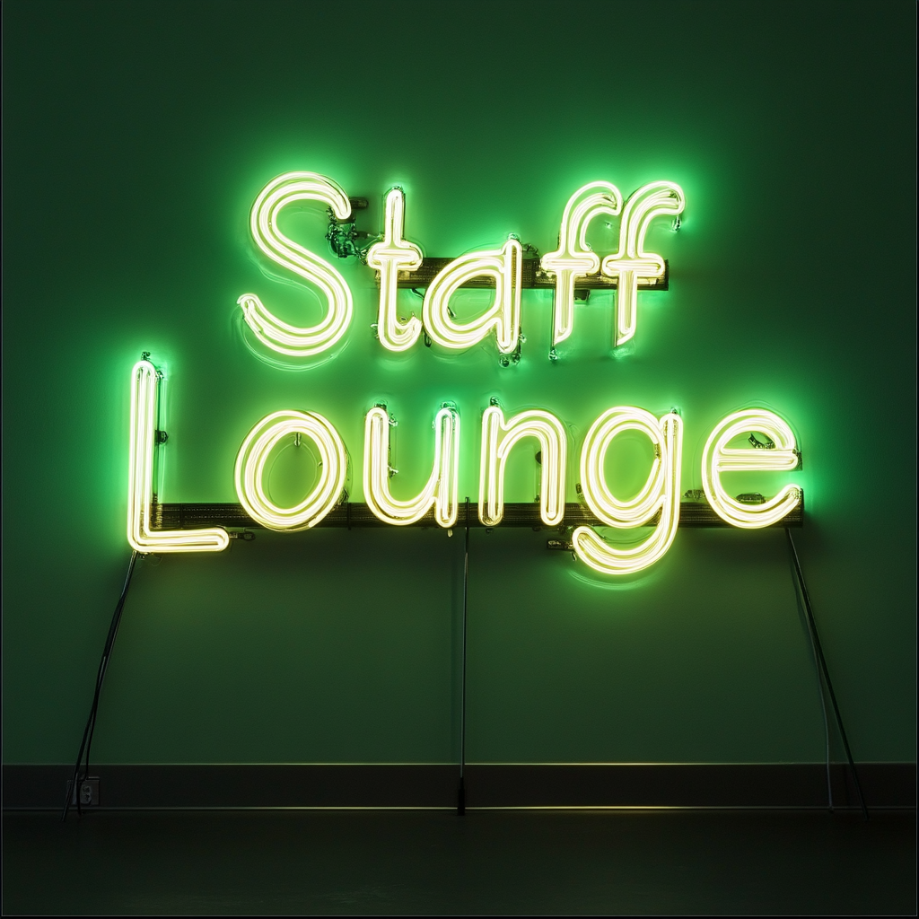 "Staff Lounge" - Green Neon Sign, 18 Inches