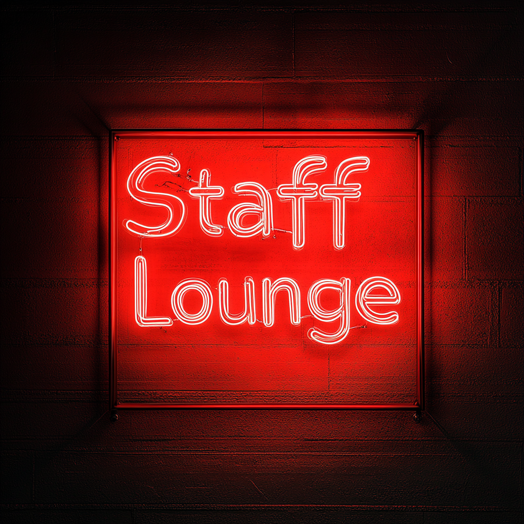 "Staff Lounge" - Red Neon Sign, 18 Inches