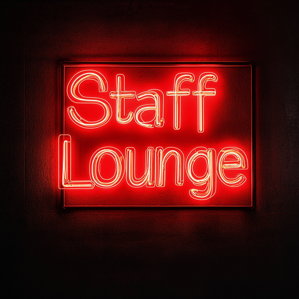 "Staff Lounge" - Red Neon Sign, 18 Inches