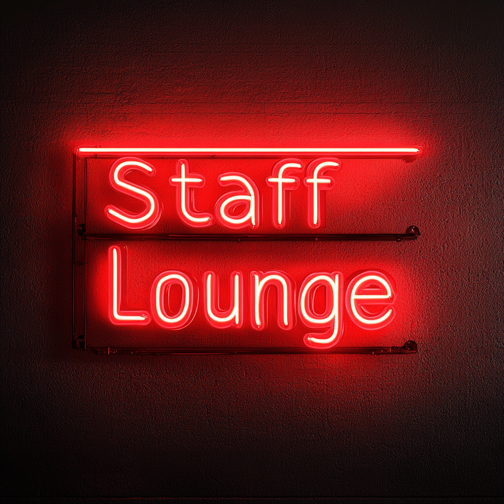 "Staff Lounge" - Red Neon Sign, 18 Inches