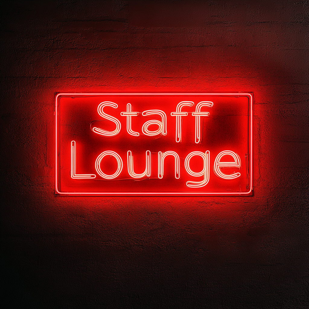 "Staff Lounge" - Red Neon Sign, 18 Inches