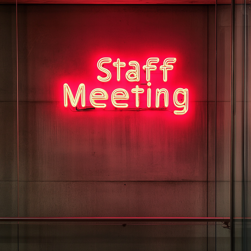 "Staff Meeting" - Red Neon Sign, 24 Inches
