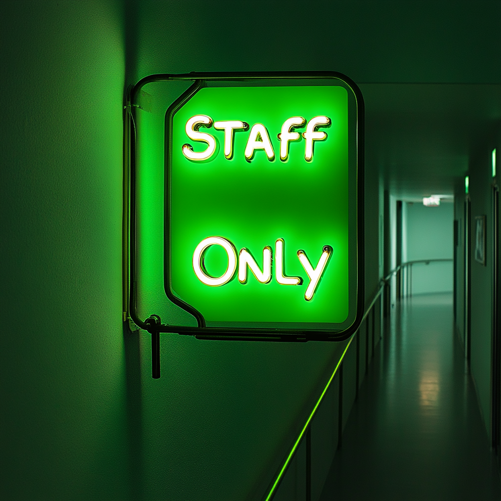 Staff Only - Green Neon Sign, 24 Inches