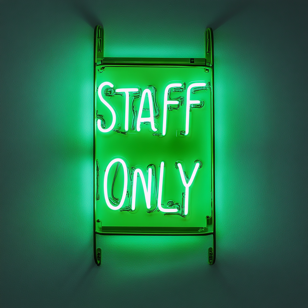 Staff Only - Green Neon Sign, 24 Inches