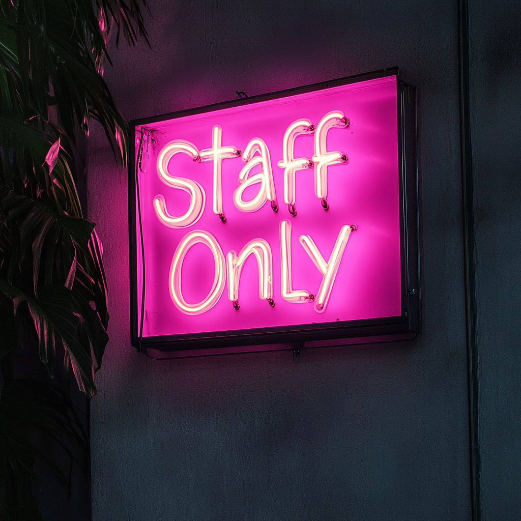 Staff Only - Pink Neon Sign, 24 Inches