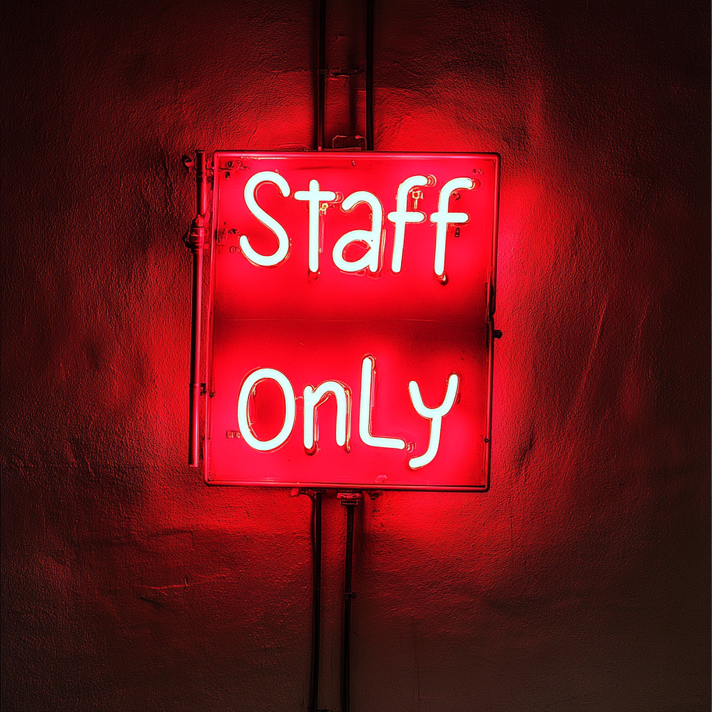 Staff Only - Red Neon Sign, 18 Inches