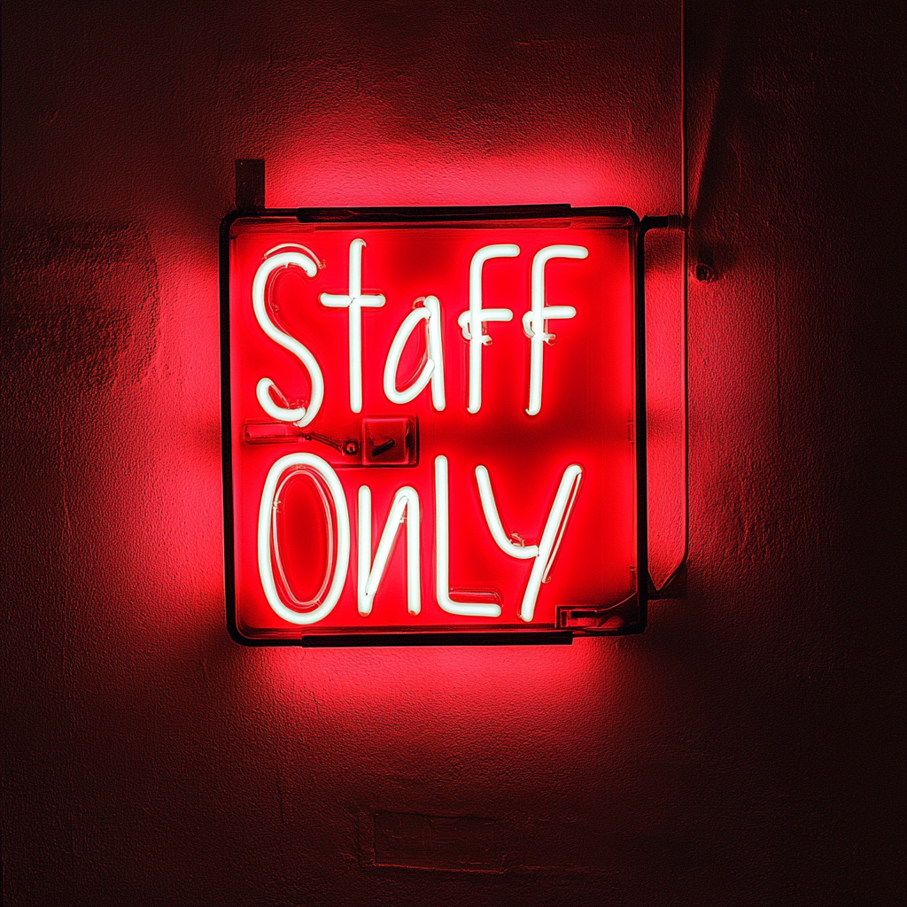 Staff Only - Red Neon Sign, 24 Inches