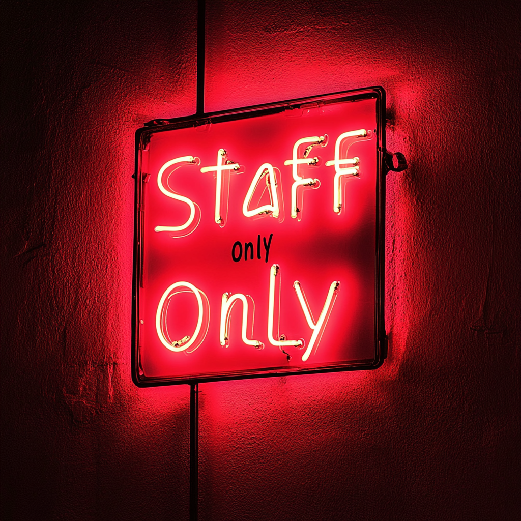 Staff Only - Red Neon Sign, 18 Inches