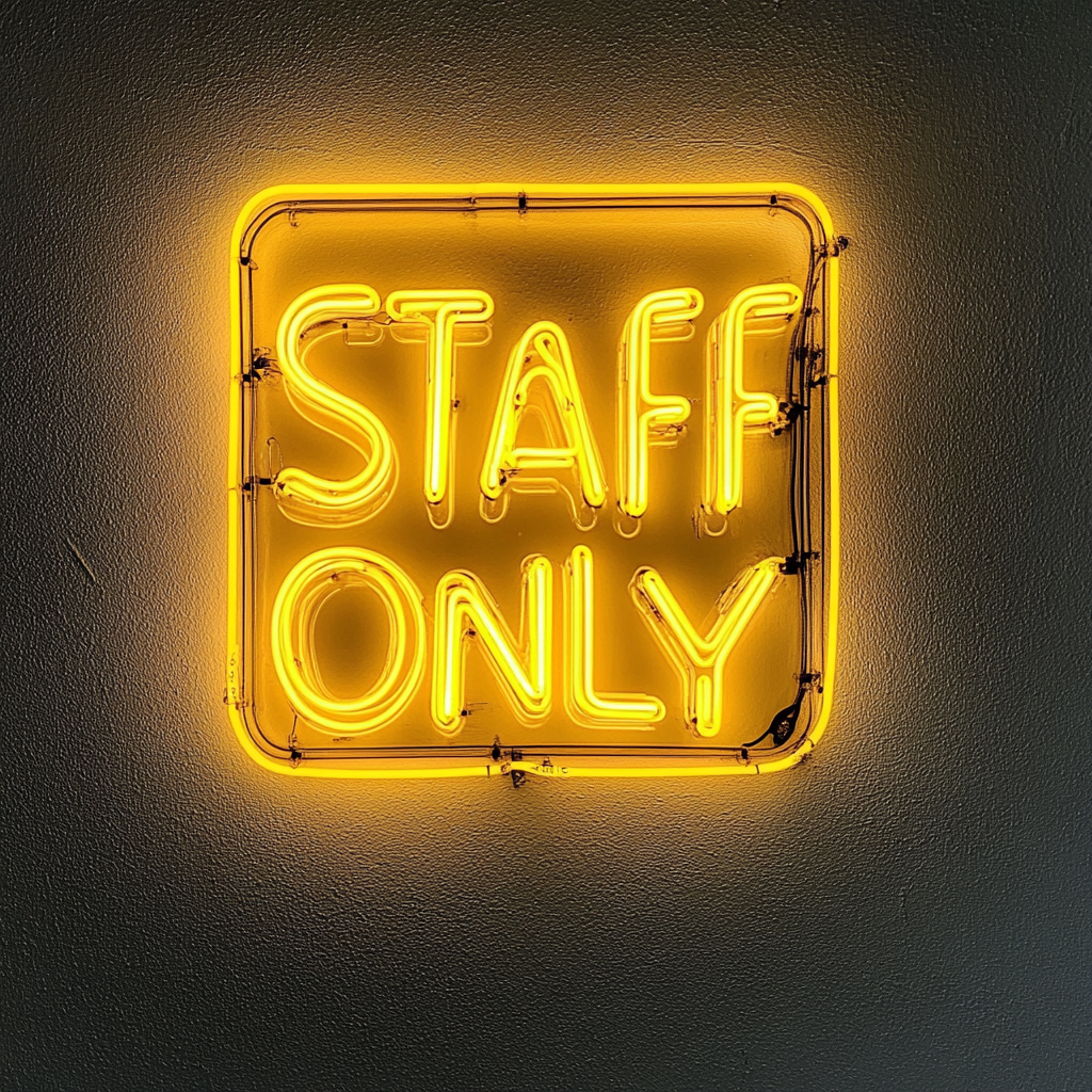 Staff Only - Yellow Neon Sign, 24 Inches