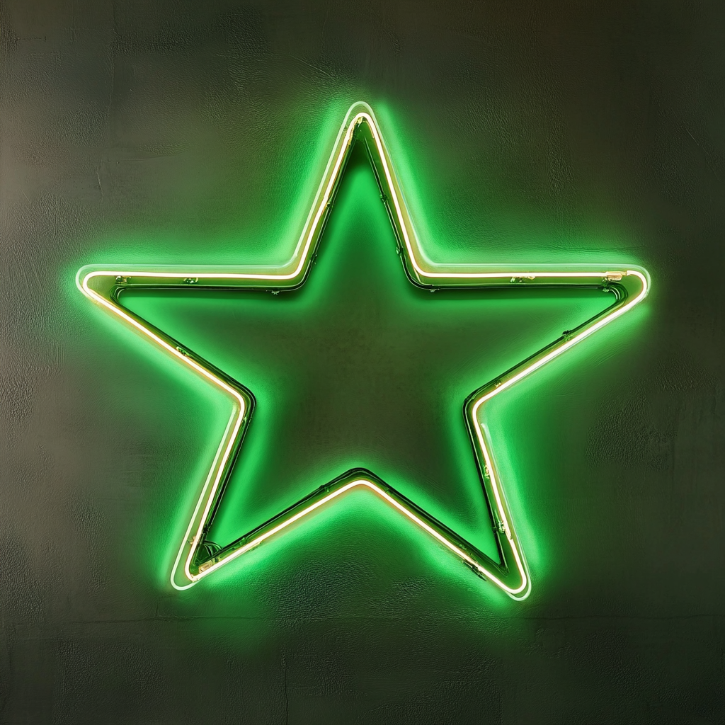 Star - Green Neon Sign, 18 Inches