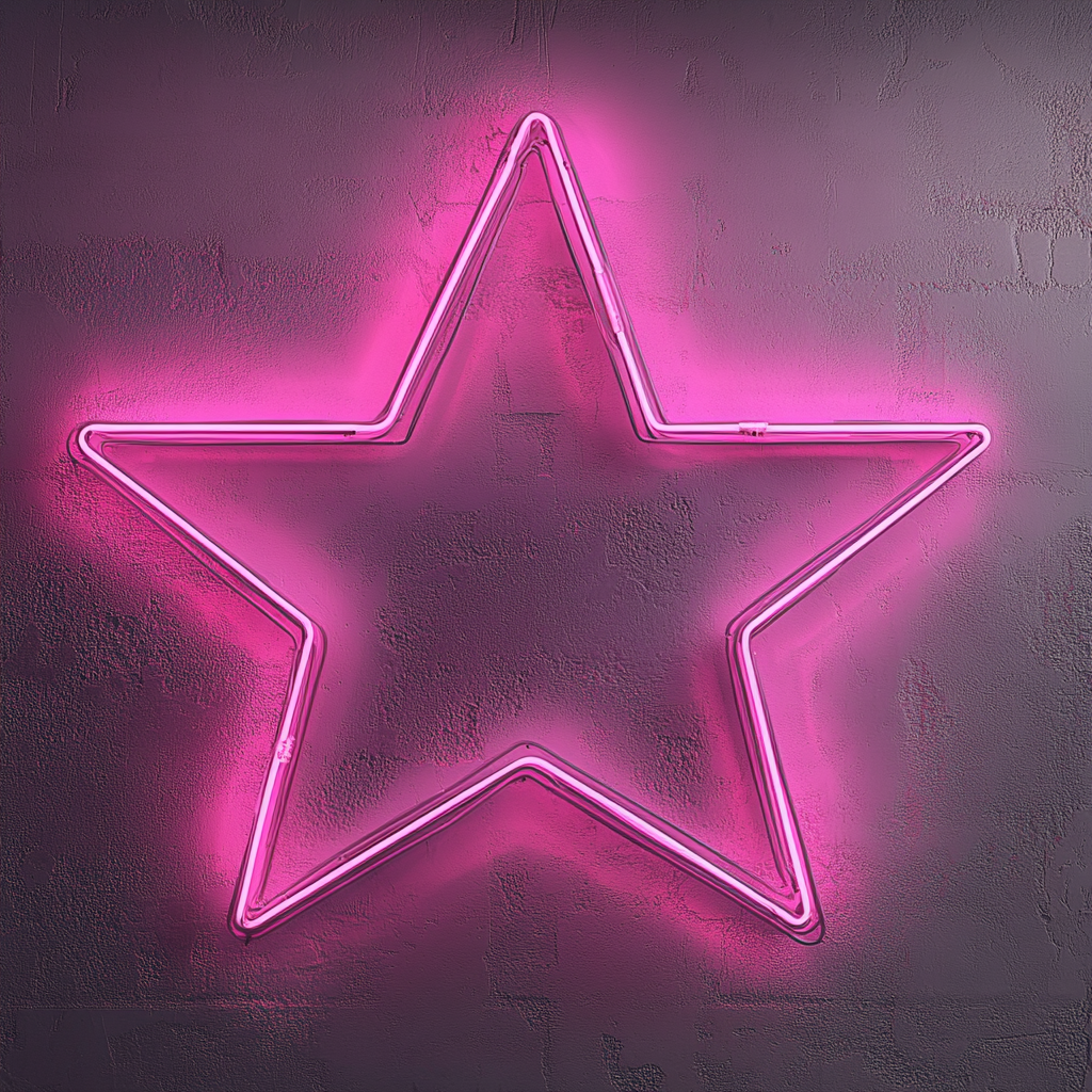 Star - Pink Neon Sign, 24 Inches
