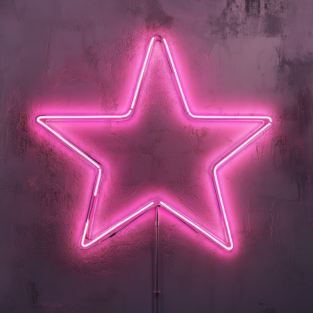 Star - Pink Neon Sign, 18 Inches