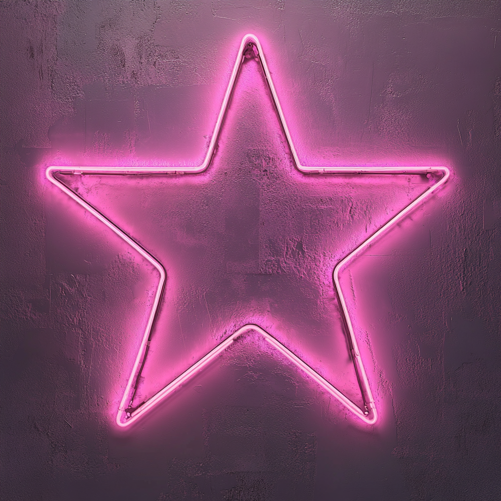 Star - Pink Neon Sign, 24 Inches