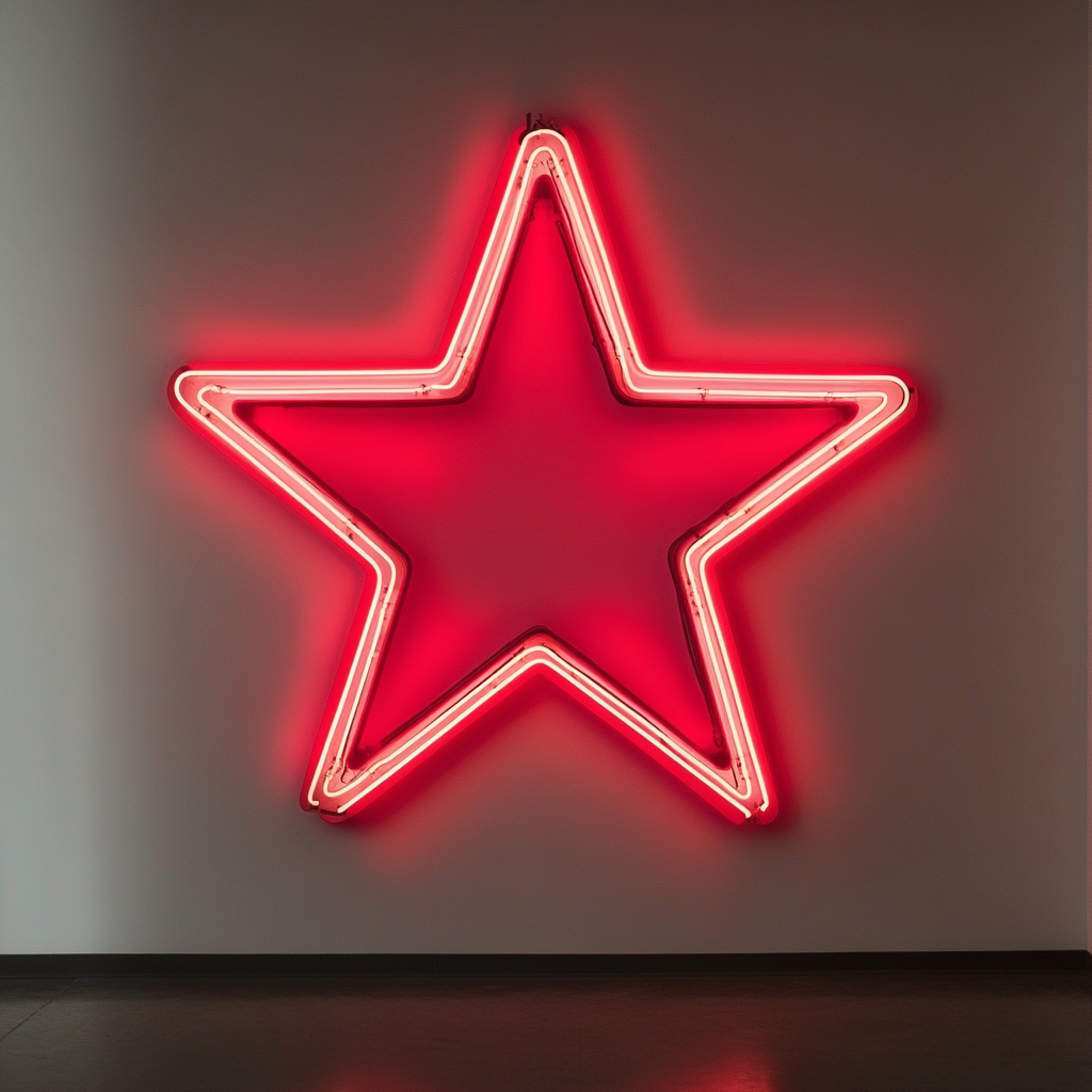 Star - Red Neon Sign, 24 Inches