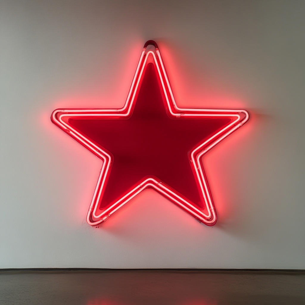 Star - Red Neon Sign, 18 Inches