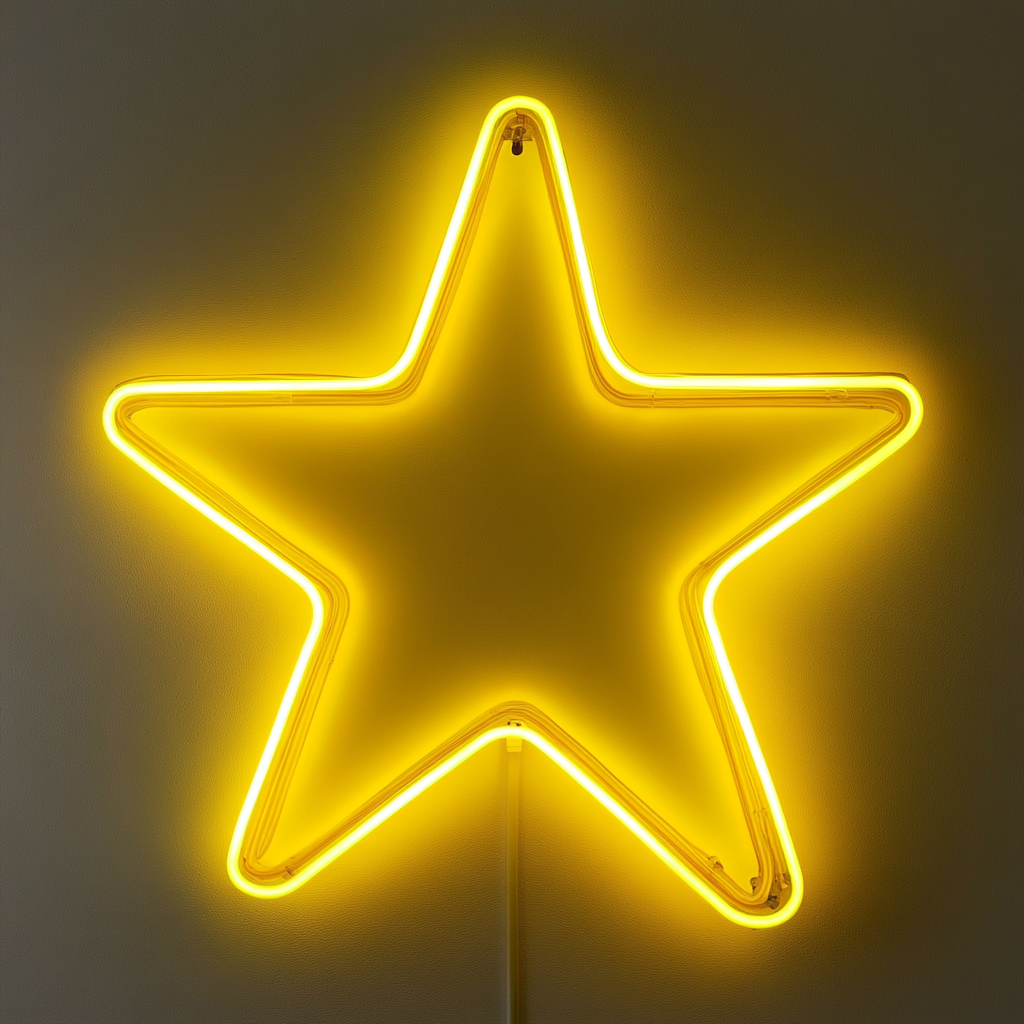 Star - Yellow Neon Sign, 18 Inches