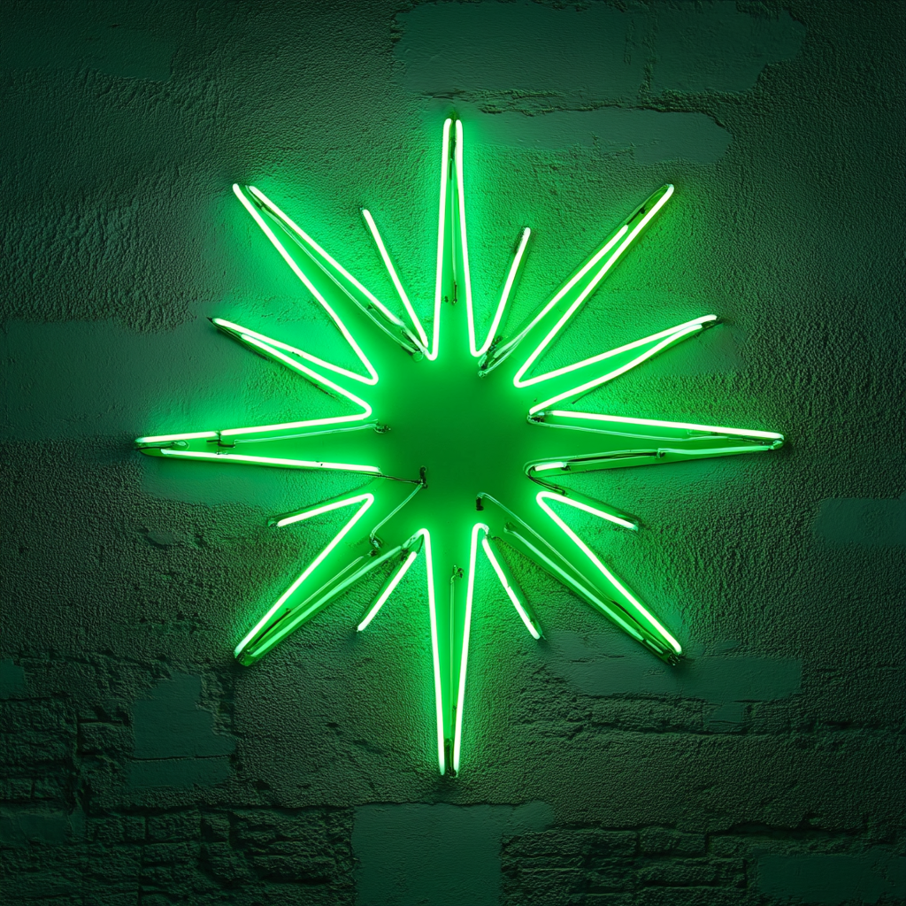 Starburst - Green Neon Sign, 18 Inches