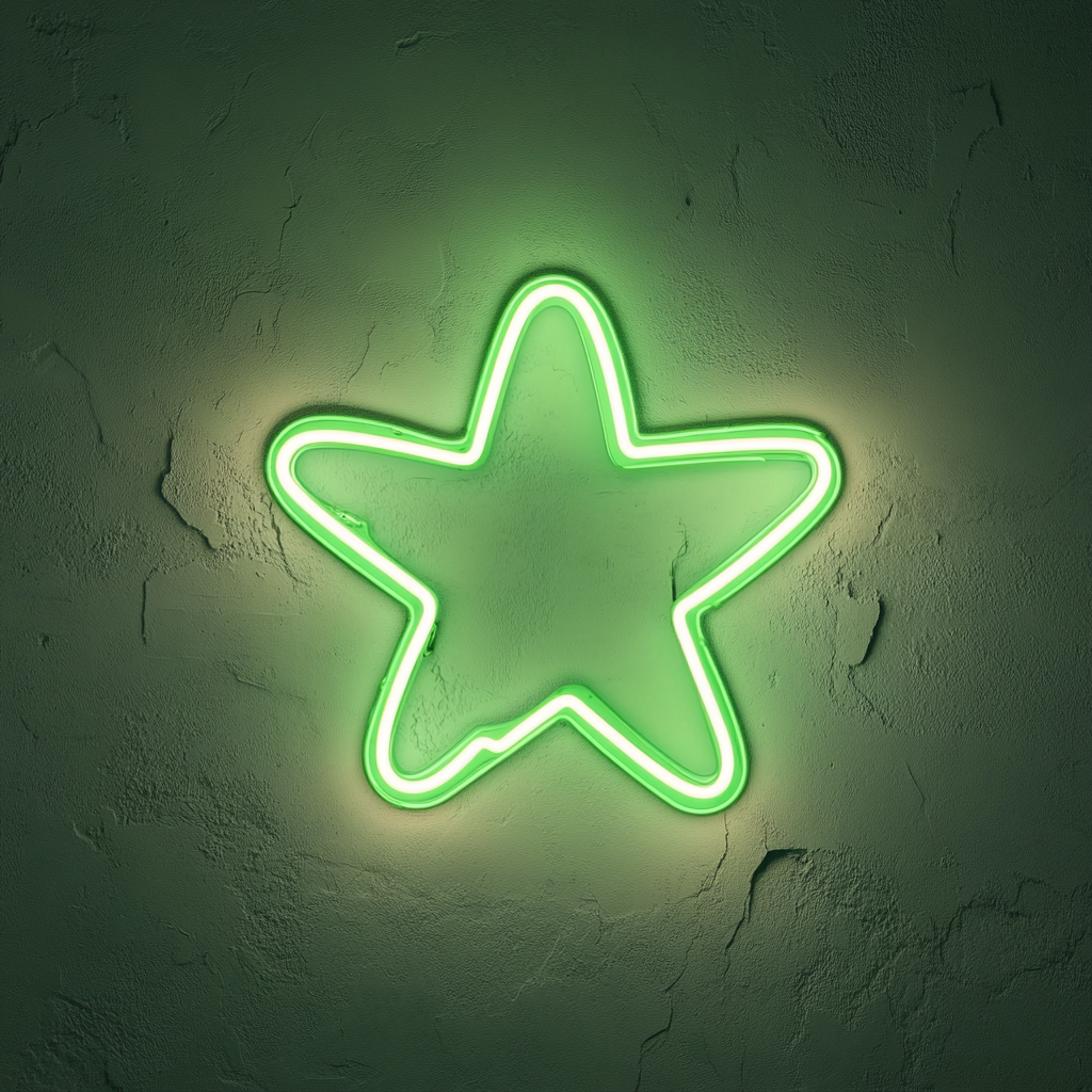 Starburst - Green Neon Sign, 18 Inches