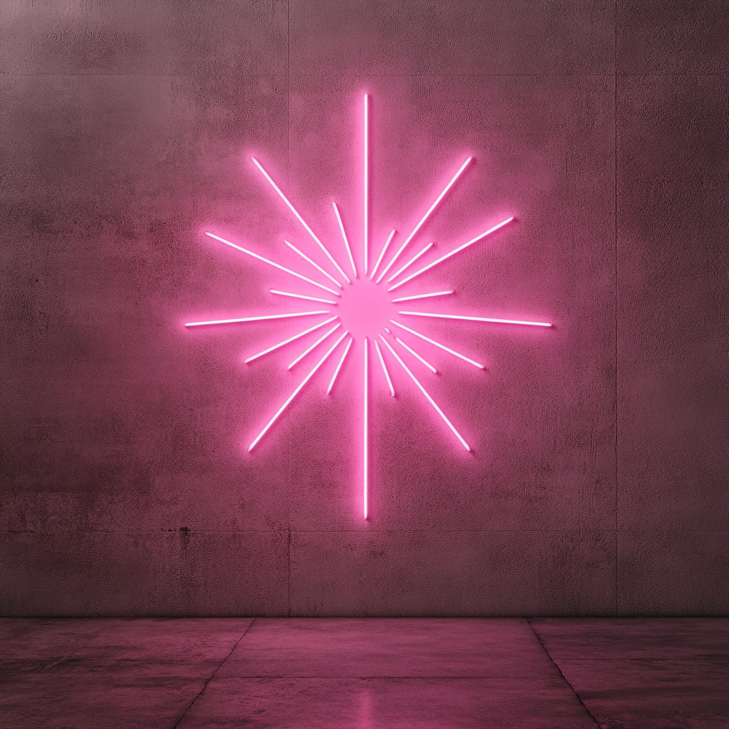 Starburst - Pink Neon Sign, 18 Inches