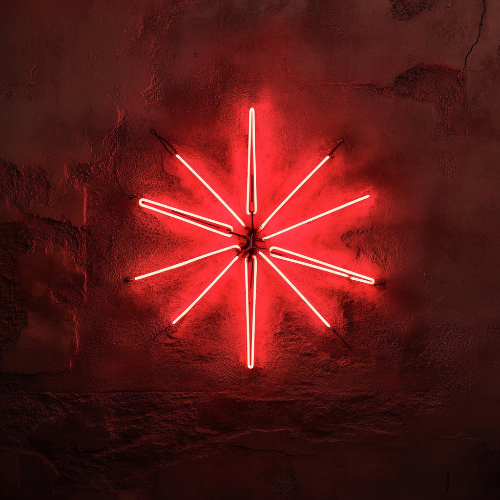 Starburst - Red Neon Sign, 18 Inches