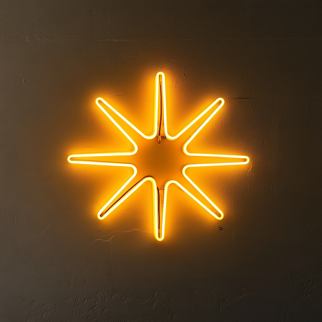 Starburst - Yellow Neon Sign, 18 Inches