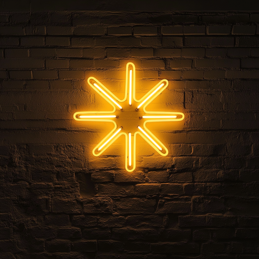 Starburst - Yellow Neon Sign, 18 Inches
