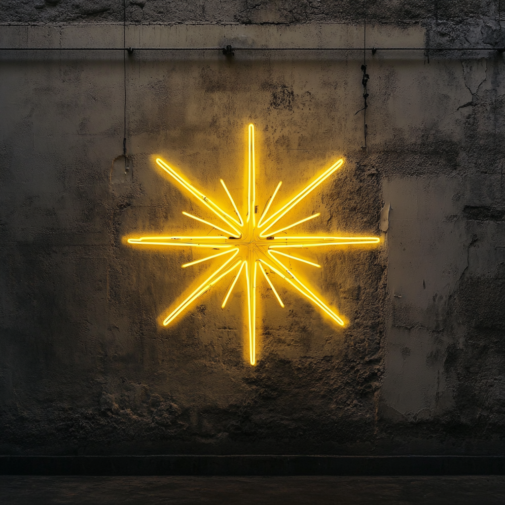 Starburst - Yellow Neon Sign, 18 Inches