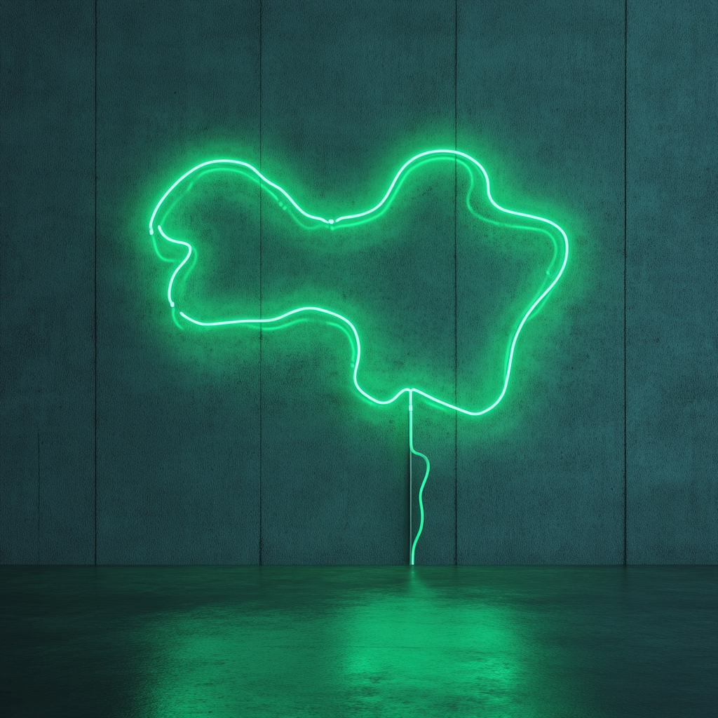Starry Night - Green Neon Sign, 18 Inches