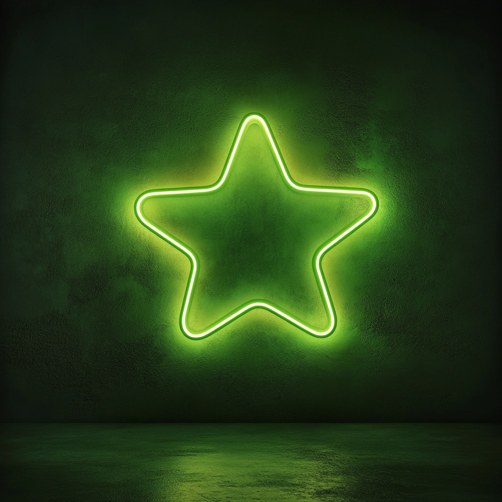 Starry Night - Green Neon Sign, 24 Inches