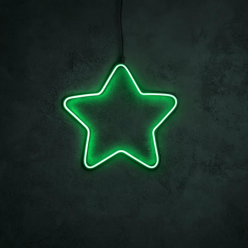 Starry Night - Green Neon Sign, 18 Inches